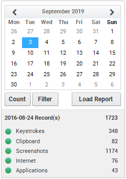 Select the report date in the calendar