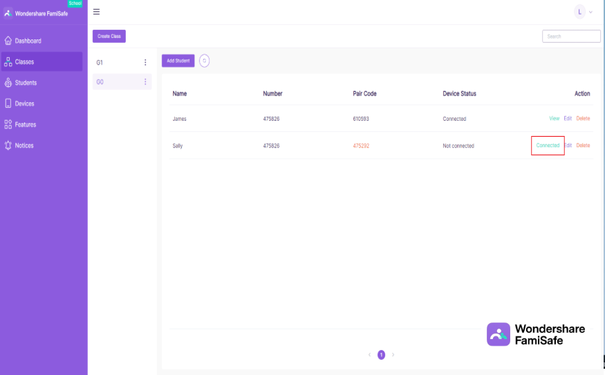 FamiSafe parental control interface